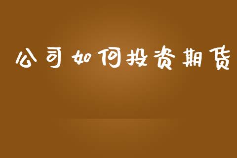 公司如何投资期货_https://wap.lcpcjs.com_外汇市场_第1张