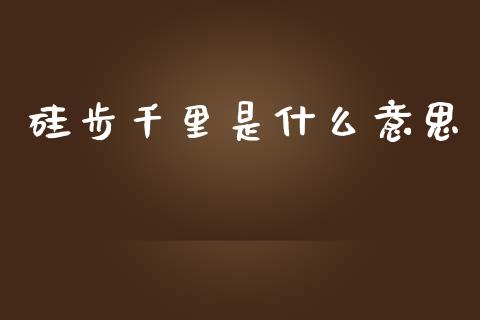 硅步千里是什么意思_https://wap.lcpcjs.com_全球经济_第1张