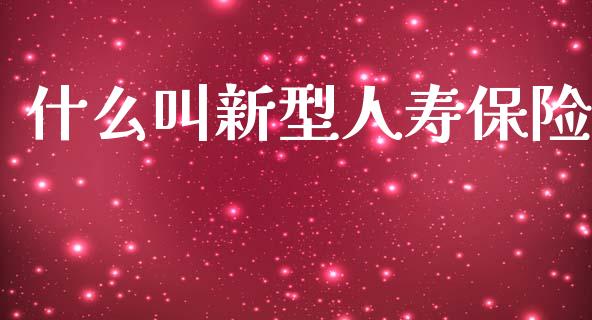 什么叫新型人寿保险_https://wap.lcpcjs.com_股港行情_第1张