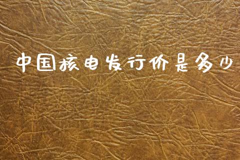 中国核电发行价是多少_https://wap.lcpcjs.com_股港行情_第1张