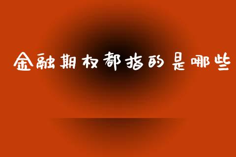 金融期权都指的是哪些_https://wap.lcpcjs.com_全球经济_第1张